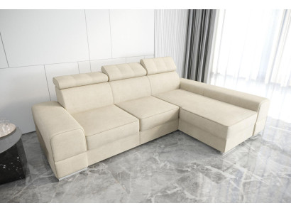 Design Ecksofa L-Form Couch Leder Beige Wohnzimmer Elegant Luxus Moderne Möbel
