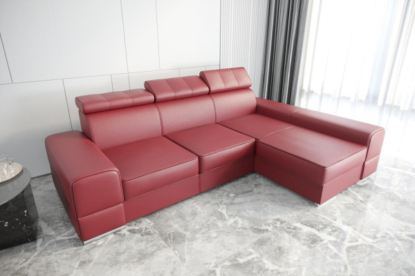 Design Ecksofa L-Form Couch Leder Beige Wohnzimmer Elegant Luxus Moderne Möbel
