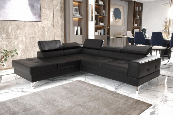 Ecksofa L-Form Sofa Wohnlandschaft Polster Multifunktion Design Modern Textil