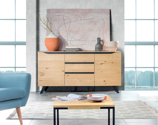  Möbel Hotel Anrichte Modern Kommode Schrank Kommoden Holz Regal 3 Türen