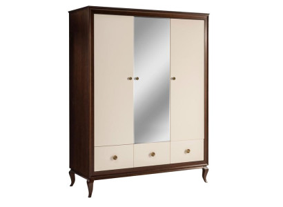 Kleiderschrank mit Spiegel Holz Schrank Designer Schrank Schlafzimmer Schränke