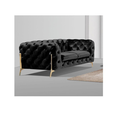 Design Chesterfield Sofa 2-Sitzer Couch Samt Polster Textil Sofas Zweisitzer Neu