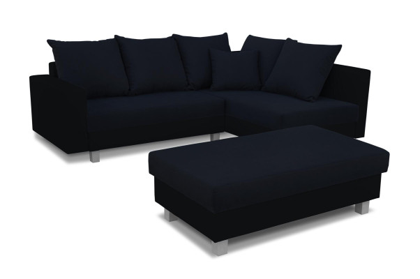 Ecksofa L-Form mit Puff Design Sofa Ecksofa Couch Polster Textil Sofas Neu