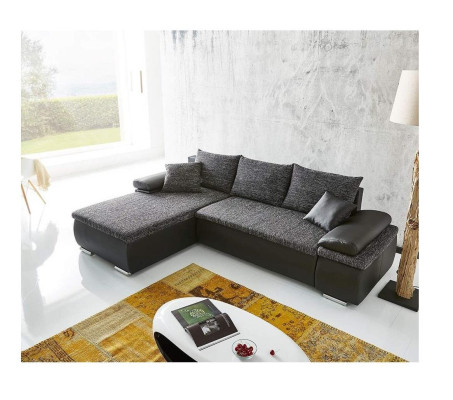 Ecksofa L-Form Sofa Couch Design Schlafsofa Polster Bettfunktion Textil