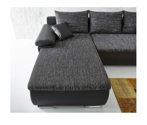 Ecksofa L-Form Sofa Couch Design Schlafsofa Polster Bettfunktion Textil