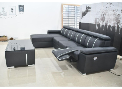 Design Ecksofa Couch Polster Garnitur Automatische Relax Funktion Sofa Neu Leder