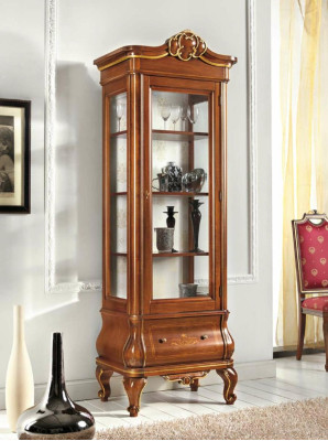 Vitrine Glasschrank Holz Schränke Wohnzimmer Vitrinen Italienische Luxus Möbel