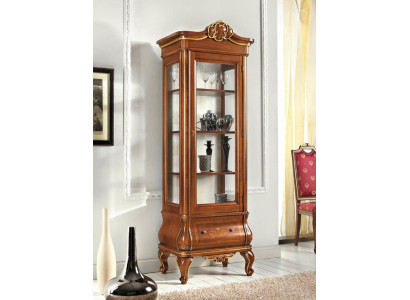 Vitrine Glasschrank Holz Schränke Wohnzimmer Vitrinen Italienische Luxus Möbel