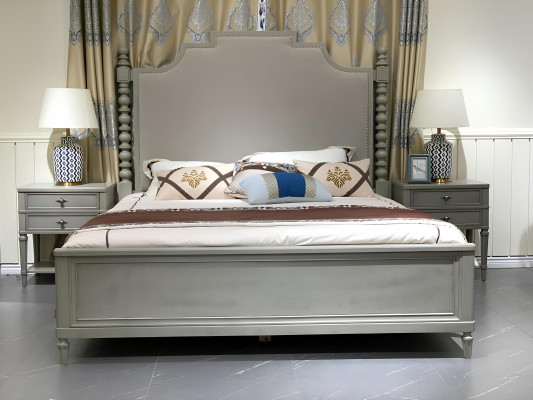 Bett Doppelbett Schlafzimmer Design Betten Moderne Polster Holz Textil Möbel Neu