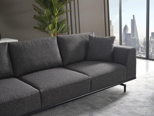 Komplette Couchgarnitur Sofa Sofas Sessel Grau Sofagarnitur Set 4tlg