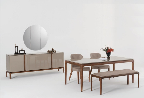 Esszimmer Set Stuhl Textil Küche Designer Stoff Polster Stühle