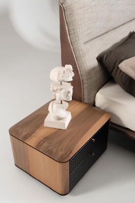 Schlafzimmer Nachttisch Design Möbel Nachttische Holz braune Farbe
