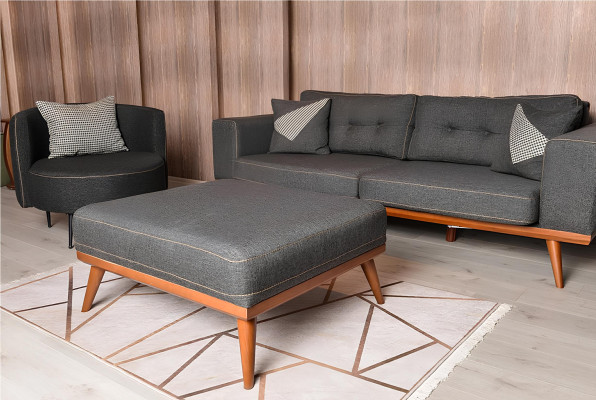 Modernes Ecksofa Mit Sessel Wohnzimmergarnitur Luxus Einrichtungsmöbel 3+1