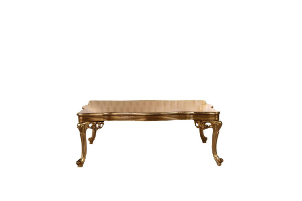 Barock Rokoko Gold Massivholz Couchtisch für das Wohnzimmer