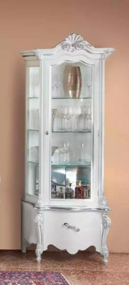 Weißes Wohnzimmer Set TV-Ständer Couchtisch 2x Vitrine Luxus Holzmöbel
