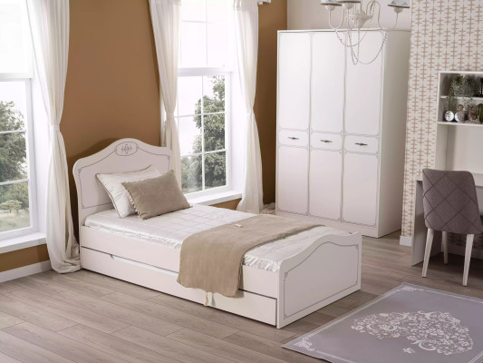 Bett Ausziehbares Funktionsbett Kinderbett Bettrahmen Weiß Holz Betten