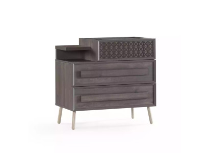 Kommode Schrank Holz Kommoden Schlafzimmer Sideboard Design Grau Luxus