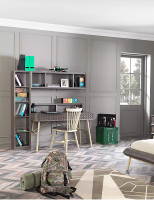 Bücherregal Bücherschrank Standregal Kinderregal Regal Holz Grau Regale