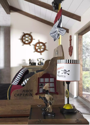 Funktionsbett Pirat Betten Kinderbett Bett Holz Jugendbett Braun Piraten