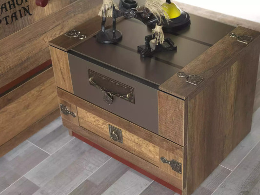 Nachtkonsole Kinderzimmer Nachttisch Holz Braun Kindernachttisch Luxus