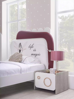 Nachtkonsole Kinderzimmer Nachttisch Holz Kindernachttisch Luxus Weiß