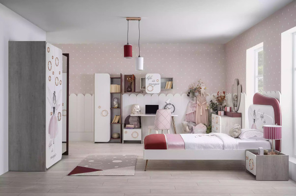 Schrank Bücherregal Kinderregal Bücherschrank Kindermöbel Rosa Holz