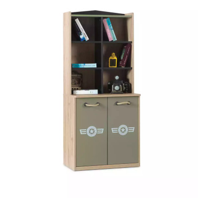 Bücherregal Schrank Kinderregal Bücherschrank Kindermöbel Grün Holz