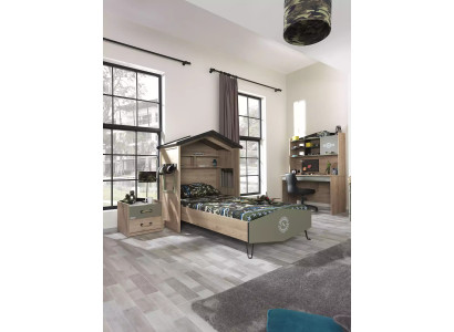 Bettrahmen Kindermöbel Set Kinderzimmer Garnitur Bett Grün 4tlg Holz
