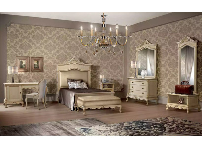 Schlafzimmer Set Bett Nachttisch Holz Kommode Luxus Modern 7tlg. Neu