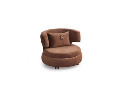 Luxus Sessel Wohnzimmer Polster Textil Möbel Braun Sitz Neu Modern Design