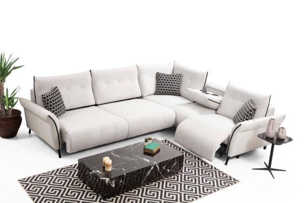 Ecksofa Wohnzimmer Sofa Couch Polster Textil Möbel Modern Designer Neu