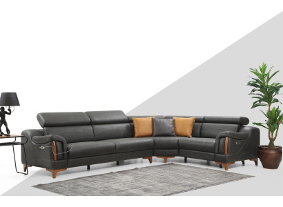 Ecksofa L-Form Sofa Couch Design Polster Modern Textil Möbel Wohnzimmer
