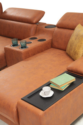 Luxus Ecksofa L-Form Sofa Couch Design Polster Modern Textil Wohnzimmer Neu