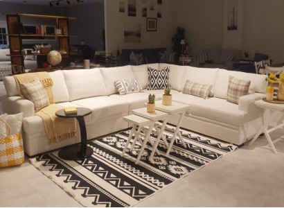 Ecksofa L-Form Modern Sofa Couch Wohnzimmer Polster Möbel Luxus