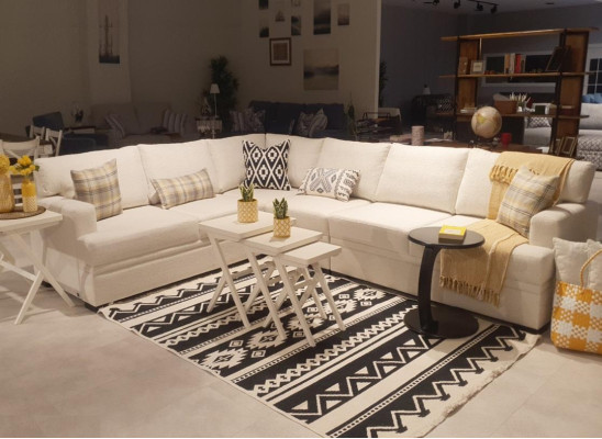 Ecksofa L-Form Modern Sofa Couch Wohnzimmer Polster Möbel Luxus