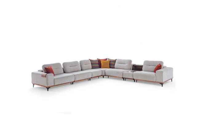 Weißes Ecksofa Designer L-Form Couch Polstersofas Wohnzimmer Couchen