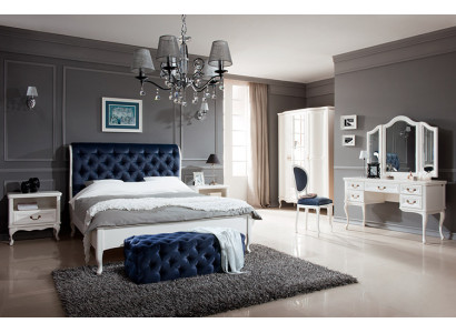 Chesterfield Bett Betten Doppelbett Ehebett Italienische Möbel Holz Leder Textil