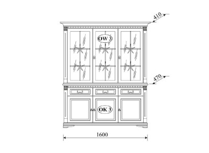 Klassische Vitrine Vitrinenschrank Vitrinen Glasschrank Schrank Kolonial Neu OK3