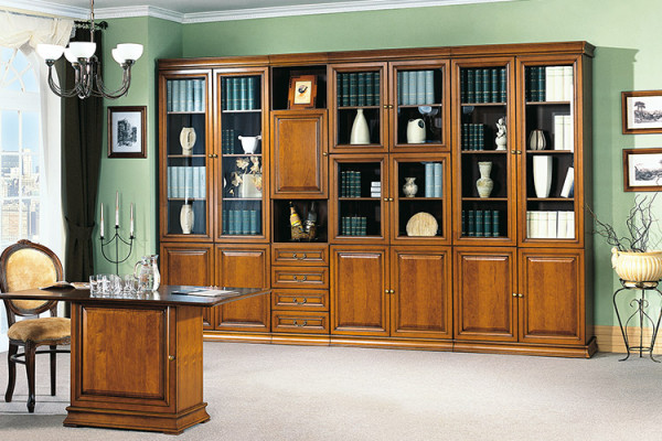 Klassische Schränke Schrank Schrankwand Bücherschrank Bücherregal Model SE-5