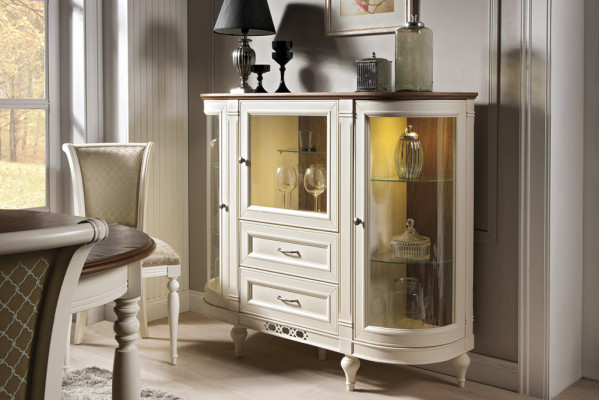 Klassische Kommode Vitrine Kommoden Vitrinenschrank Kommodenschrank FL-KB