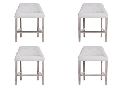 4x Bar Hocker Barhocker Tresen Stuhl Set Stühle Polste Chesterfield Design Stil