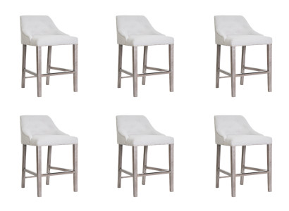 6x Bar Hocker Barhocker Tresen Stuhl Set Stühle Polste Chesterfield Design Stil