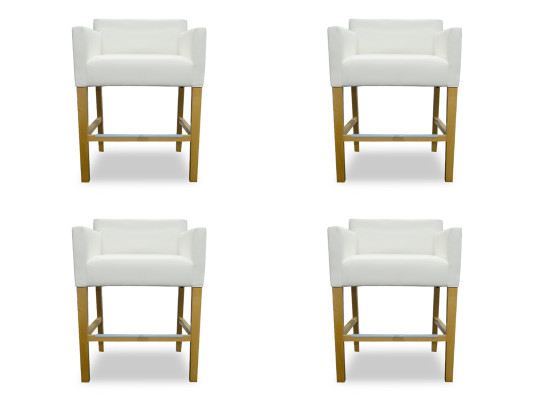 4x Bar Hocker Barhocker Tresen Bar Stuhl Set Stühle Polster Sitz Garnitur