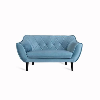 Komfortables, weiches 2-Sitzer-Sofa in luxuriöser Polsterung in zartblauer Farbe