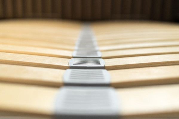 Bett Grau Doppelbett Modern Elegantes Bett Polster Stoff Schlafzimmer Modern Neu