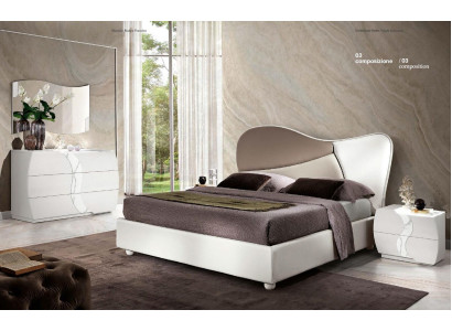 Schlafzimmer Bett Nachttisch Kommode Spiegel Luxus Garnitur Doppel Set 5tlg. Neu