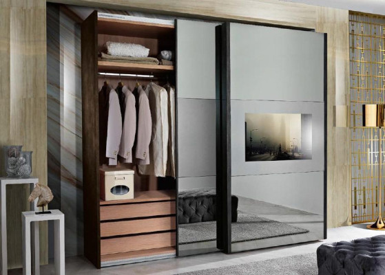 Schrank Kleiderschrank Schwebetüren Schränke Italienische Möbel Schlafzimmer Neu