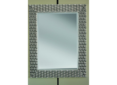 Klassischer Wandspiegel Holz Spiegel Möbel Barock Glas Rahmen Wand Silber 82x108