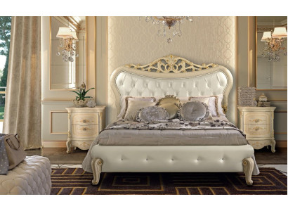 Chesterfield Bett Polster Design Luxus Doppel Hotel Betten Italienische Holz Neu