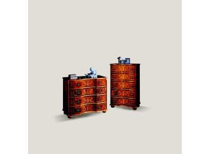 Italienische Holz Möbel Design Luxus Kommode Schrank 4 Schubladen Braun